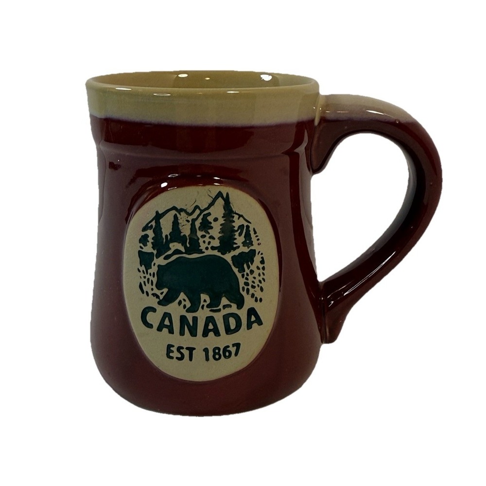 Canada Bear EST. 1867 Ceramic, 14oz Coffee Mug, Black Bear, Lodge, Cabincore